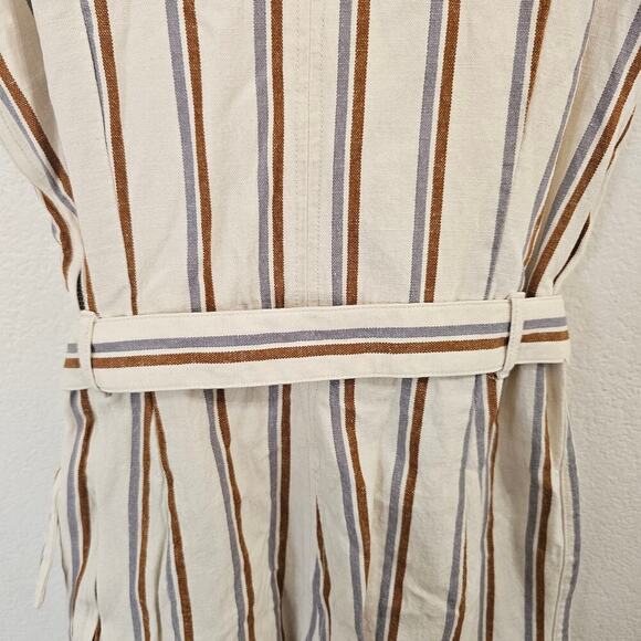 MADEWELL Striped Pull-on Jumpsuit in Double Stripe Grey Feather Size M - Picture 4 of 12